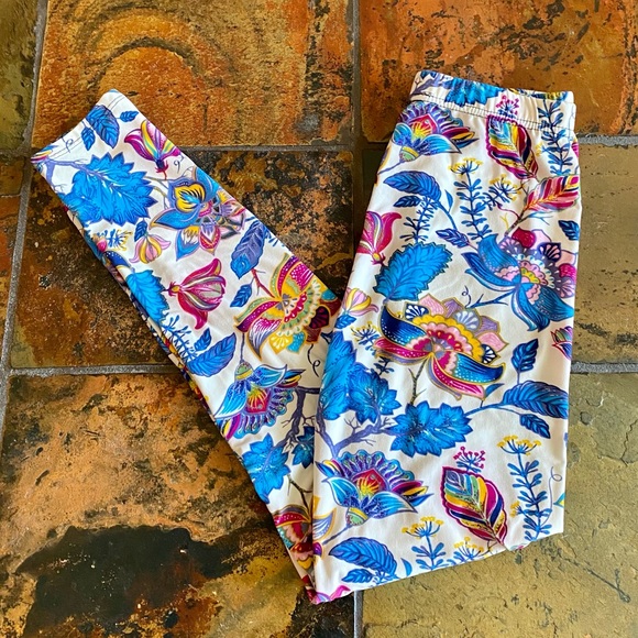 White Floral Leggings